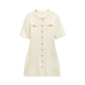 mini dress retro women's chic short-sleeved dress