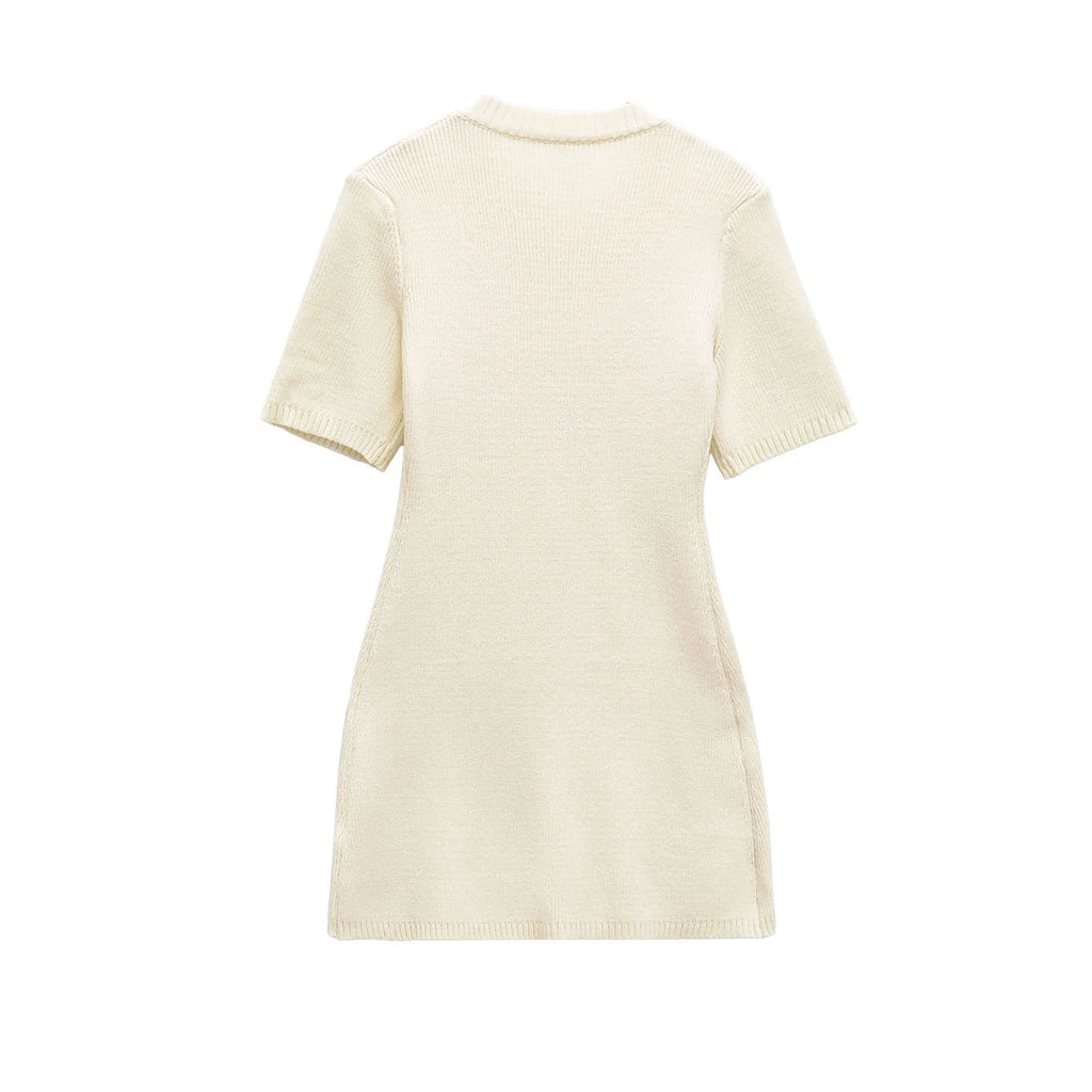 mini dress retro women's chic short-sleeved dress