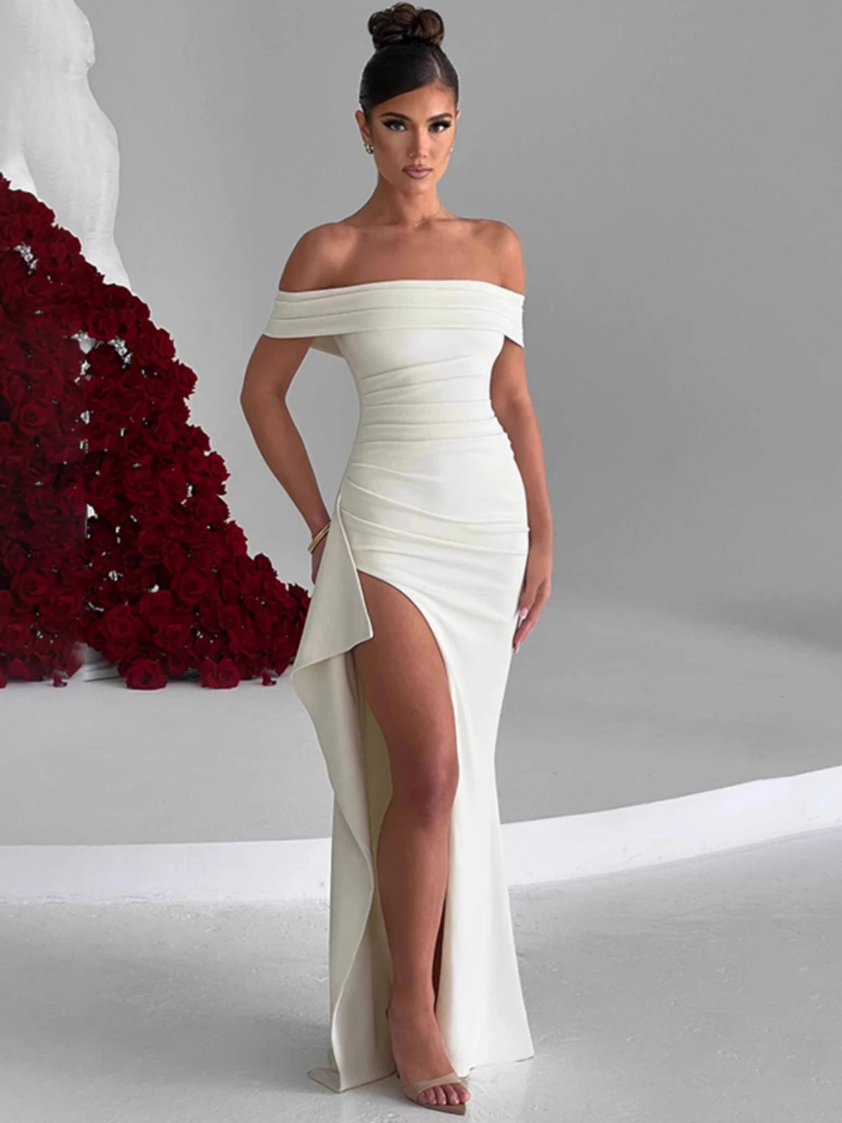 Elegant Off-Shoulder Evening Dress